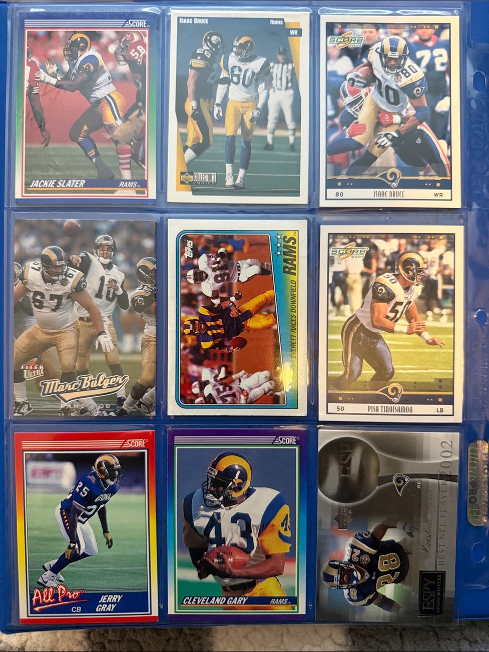 NFL Los Angeles Rams Trading Card Collector Sleeve - Blue